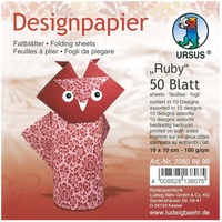 Ursus 22806899 - Designpapier Ruby, 50 Blatt in 10