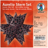 Ursus Faltblätter Aurelio Stern Gala, 80g/qm 10x10cm schwarz/rosa/rot