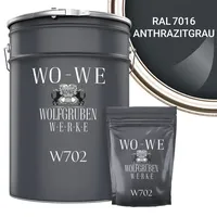 WO-WE 2K Epoxidharz Garagenfarbe Bodenfarbe Betonfarbe W702 Anthrazit-Grau RAL