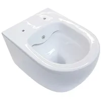 Belvit Spülrandloses Wand Hänge WC mit Taharet/Bidet/Dusch-WC Funktion Weiß