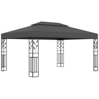 VidaXL Pavillon Doppeldach 3 x 4 m anthrazit