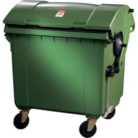 Sulo Müllgroßbehälter 1,1m3 Ku.grün 65kg 4Lenkrollen feststellb.