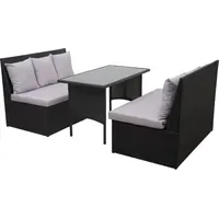 MCW Gartenlounge Set 7-tlg. Schwarz/Hellgrau