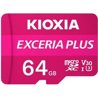 KIOXIA EXCERIA PLUS R100/W65 microSDXC 64GB Kit, UHS-I U3,