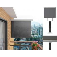 VidaXL Balkon-Seitenmarkise Multifunktional 150x200 cm Grau