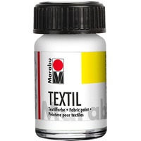 Marabu Textilfarbe weiß 15 ml, Stoffdruckfarbe auf Wasserbasis, für