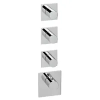 Herzbach Logic XL Duschthermostat eckig für 3 Verbraucher Chrom