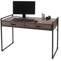 Mendler Schreibtisch HWC-F58, Bürotisch Computertisch, Industriedesign 75x120x60cm 3D-Struktur braun