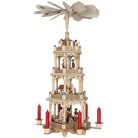 HGD Saico Weihnachtspyramide Waldweihnacht für 6 Pyramidenkerzen Holz 56