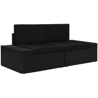 VidaXL Polyattan Modulares Gartensofa schwarz 49505