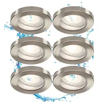 Trango 6er Set Einbaustrahler IP65 aus Edelstahl gebürstet 6729IP65-062MO