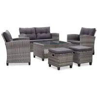 VidaXL Garten-Sofagarnitur 6-tlg. dunkelgrau 46150