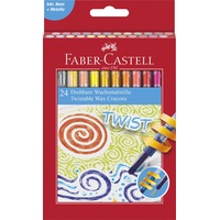 Faber-Castell 120004 - Wachsmalkreiden, drehbar, 24er Kartonetui