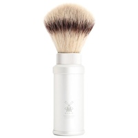 MÜHLE Reiserasierpinsel Travel Silvertip Fibres white Aluminiumgriff silber matt