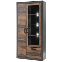 Lomadox Vitrinenschrank im Industrial Design BERLIN-61 in Old Mix