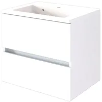 Lomadox Badezimmer Waschtisch m unterschrank 60cm matt weiß Waschplatz