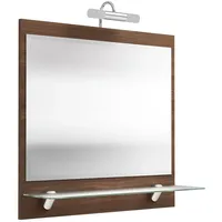 Lomadox Badspiegel TALONA-02, Spiegel 70cm Walnuss Nb., LED-Beleuchtung, :