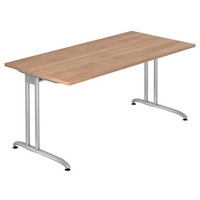 Hammerbacher Schreibtisch VBS16/N nussbaum nachbildung/silber