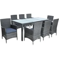 Estexo Polyrattan Sitzgruppe Gartenmöbel Set für 8 Personen Rattan