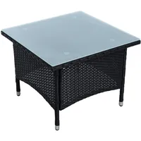 Estexo Beistelltisch Tisch Polyrattan Gartentisch Rattan Balkontisch Teetisch Schwarz