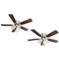 Pepeo Kisa Deluxe BN 105 cm Deckenventilator rosenholz/walnuss mit