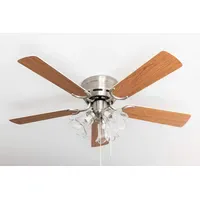 Pepeo Kisa Deluxe 105 cm Deckenventilator mit Beleuchtung nickel/weiß/ahorn