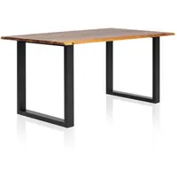 SalesFever Baumkantentisch 120 x 77 x 80 cm cognac