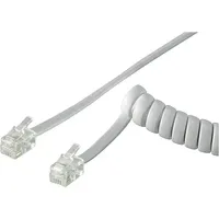 Goobay Telefonhörer-Spiralkabel 2xModularstecker RJ10 4P4C 4m weiß