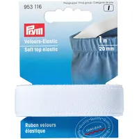 Prym 953116 Velour-Elastic 20 mm weiß