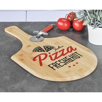 Hi Haushalt International Pizzabrett Schneidbrett 53x31x1cm Bambus Servierplatte Servierbrett