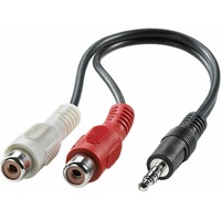 Value 3,5mm (ST)-zu-Cinch (2x BU) Kabel, schwarz, 0,2 m