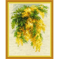 Riolis Mimosa Cross Stitch Kit, Baumwolle, Multi-Color, 18 X