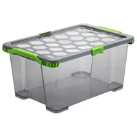 Rotho Evo Total Aufbewahrungsbox 44l mit Deckel grau/grün