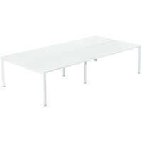 Paperflow easyDesk Doppelschreibtisch weiß rechteckig, 4-Fuß-Gestell weiß 320,0 x