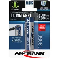 Ansmann Li-Ion 18650 2600mAh 3,6V Micro-USB Buchse 1307-0002