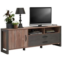 Forte Carryhome Tv-Element, Kiefer, Dunkelgrau, Kunststoff, Betonoptik, 1 Fächer,