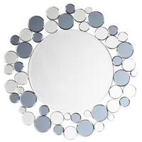 Kayoom Wandspiegel Grau, Silber, Metall, Glas, rund, 80x80x5 cm,