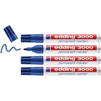 Edding 3000 Permanentmarker blau (4er Blister)