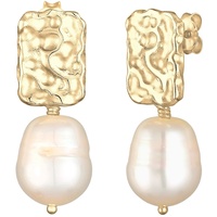 ELLI PREMIUM Ohrhänger Barock Süßwasserzuchtperlen Weiß 925 Sterling Silber