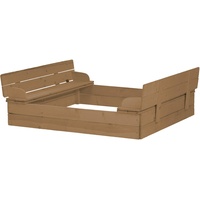 Roba Sandkasten aufklappbar zu 2 Bänken Massivholz wetterfest, teakholzfarben