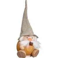 Seiffener Volkskunst eG Kugelräucherfigur Waldzwerg 19 cm sandgelb