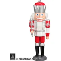 Seiffener Volkskunst eG Seiffener Volkskunst Nussknacker König Exklusiv weiß-silber-rot