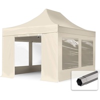 TOOLPORT Faltpavillon 3 x 4,5 m inkl. Seitenteile creme