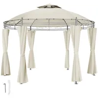 Tectake Siana 3,5 m Ø  inkl. Seitenteile creme