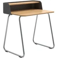 Sedus secretair home Schreibtisch eiche, anthrazit rechteckig, Kufen-Gestell chrom