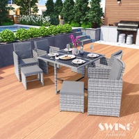 Swing&Harmonie Vegas Polyrattan Sitzgruppe Esstisch Lounge Gartenmöbel Sitzgarnitur Set