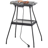 Rosenstein & Söhne Elektrischer 2in1-Stand- und Tischgrill mit Ablage-Tablett,