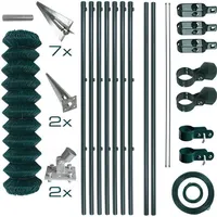 Estexo Maschendrahtzaun Komplettset 0,8 x 15 m Zaunset Gartenzaun