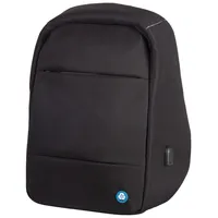 LIGHTPAK® Laptoprucksack RPET, aus recyceltem Material mit USB-Schleuse schwarz