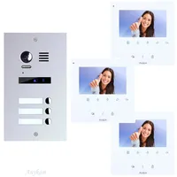 Anykam ES3m+ 3xDT43W Video Türsprechanlage Videosprechanlage 3-Familienhaus 2Draht